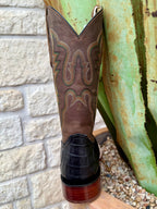Men's Black Caiman Tail Square Toe Western Boot