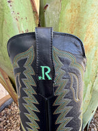 Men's Black Cowhide Square Toe Western Boot