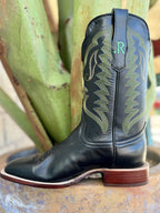 Men's Black Cowhide Square Toe Western Boot