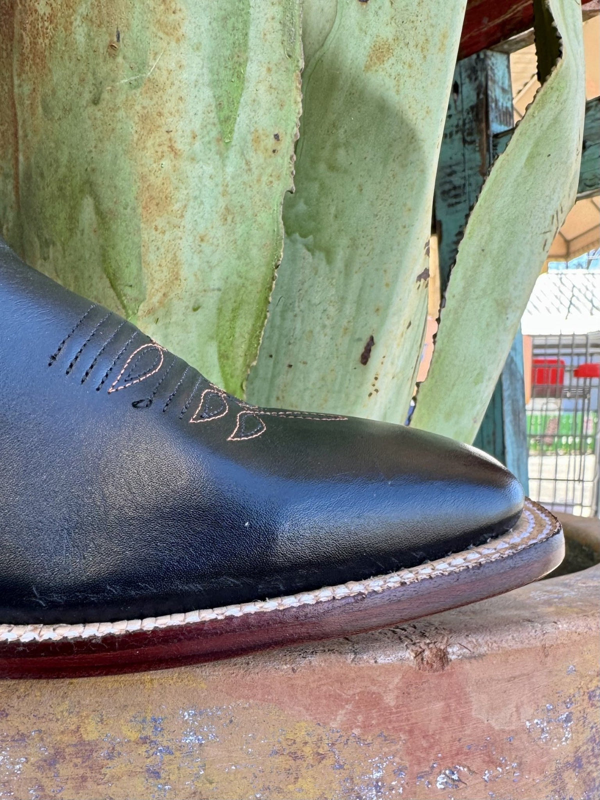 Men's Black Cowhide Square Toe Western Boot
