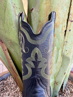 Men's Black Cowhide Square Toe Western Boot