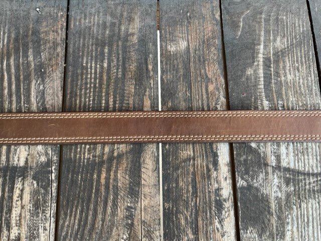 Men's Belt brown double stitched - WB2273 - Blair's Western Wear - Marble Falls, TX