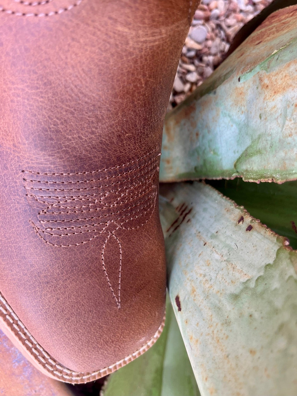 Men's Brown Leather Square Toe Roper Boot