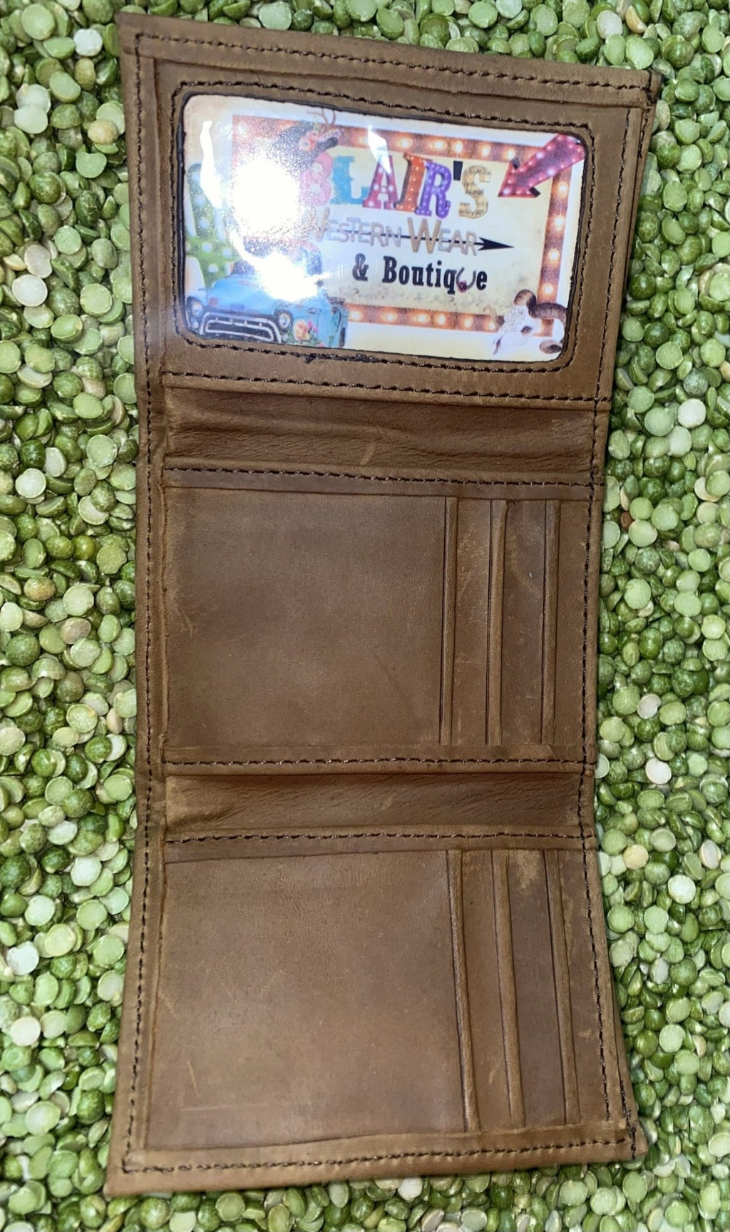 Men's Brown Leather Trifold Wallet