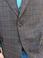 Men's Brown Plaid Western Sport Coat