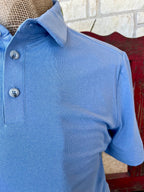 Men's Burlebo Light Blue Performance Short Sleeve Polo Shirt