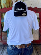 Men’s Burlebo T‑Shirt Solid Short Sleeve Tee in White, crafted from quick‑dry fabric for all‑day freshness, with a relaxed fit for easy movement – GTTCW. Available at Blair’s Western Wear, Marble Falls, TX.