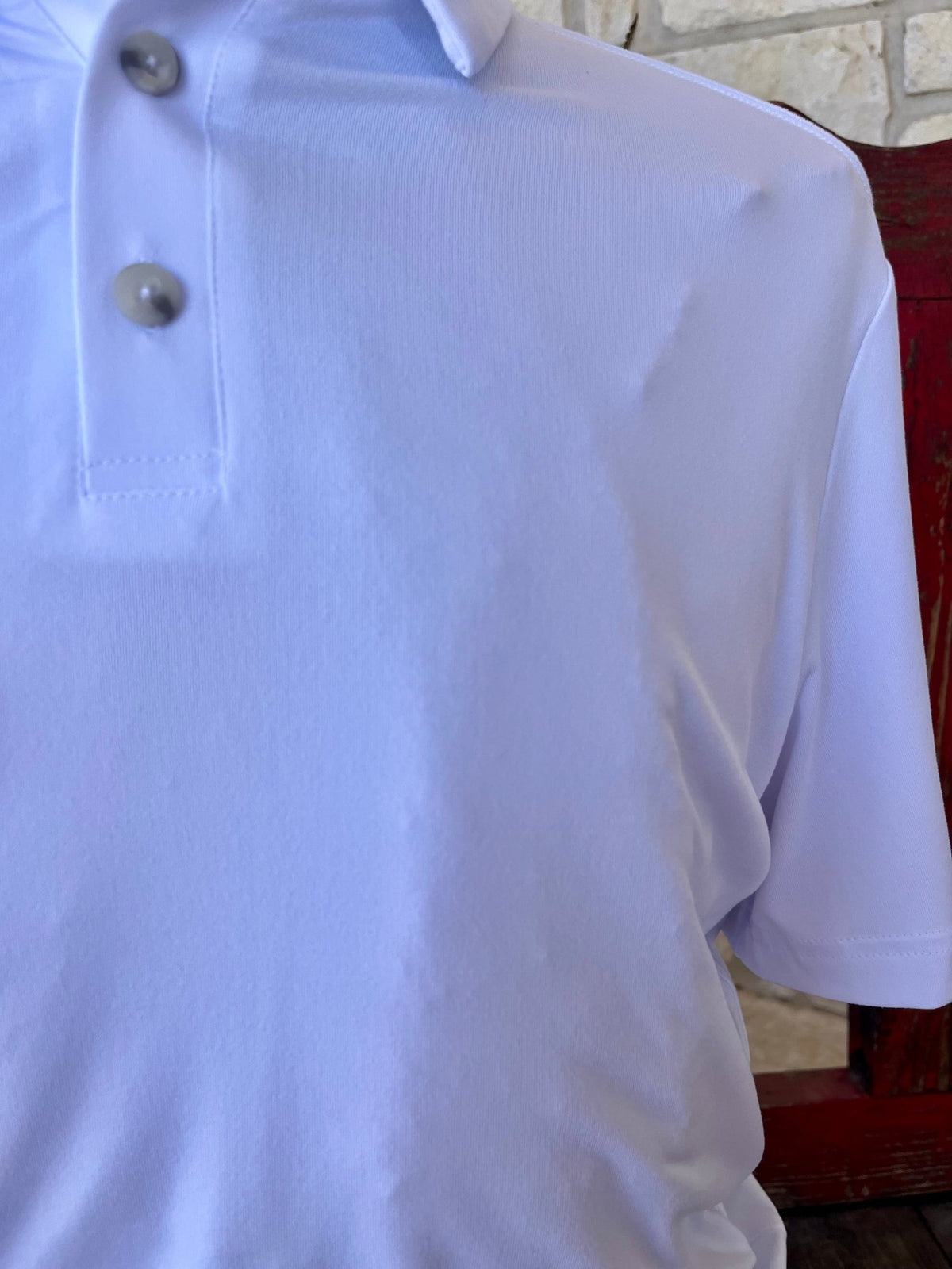 Men's Burlebo White Performance Short Sleeve Polo Shirt