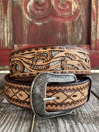 Men's Tooled Leather Belt - D100016302 - BLAIR'S Western Wear located in Marble Falls TX 