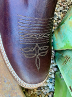 Men's Chocolate Brown Round Toe Roper Boot