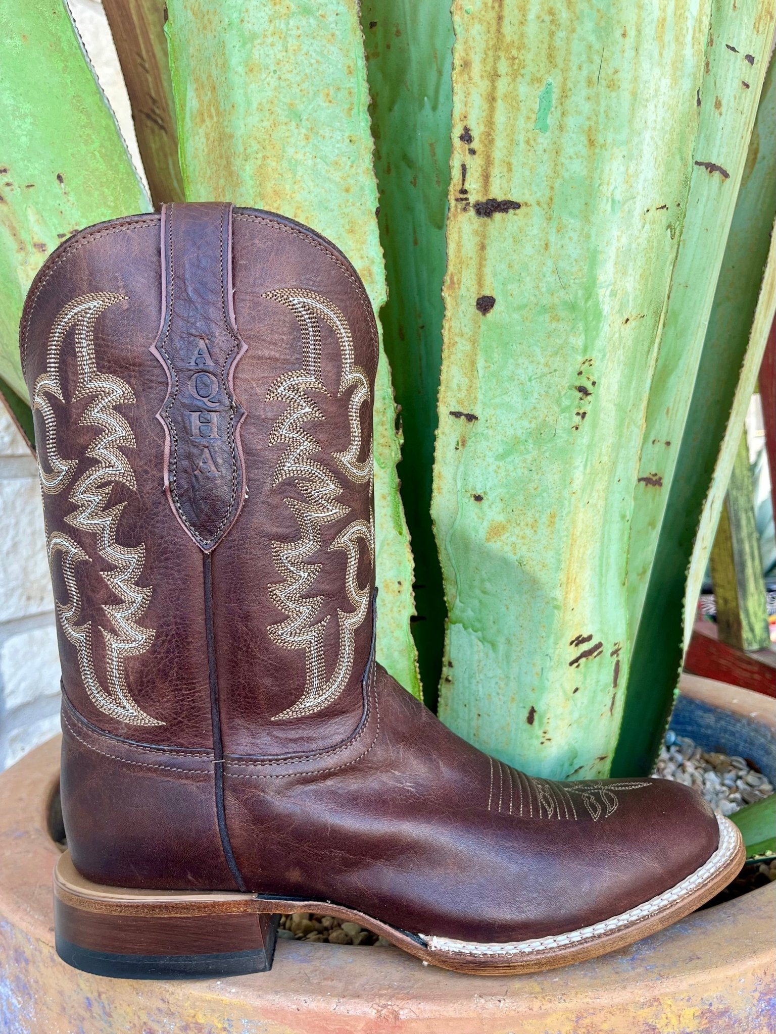 カウボーイ プロエイト Men's Chocolate Brown Round Toe Roper Boot AQ7071 | Blair's