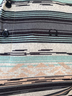 Men's Cinch Mint/Peach/Black Aztec Stripes Short Sleeve Pullover - MTK1865029 - BLAIR'S Western Wear located in Marble Falls TX