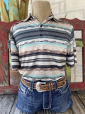 Men's Cinch Mint/Peach/Black Aztec Stripes Short Sleeve Pullover - MTK1865029 - BLAIR'S Western Wear located in Marble Falls TX
