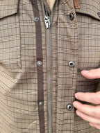 Men's Cinch Brown and Tan Plaid Zip-Front Jacket