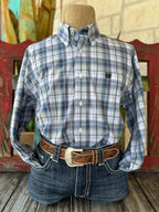 Men's Blue Plaid Cinch Long Sleeve - MTW1105797 - BLAIR'S Western Wear located in Marble Falls TX 
