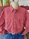 Men's CINCH Western Shirt in red, featuring modern geometric print and durable fabric, tailored for comfort with practical chest pocket - MTW1303084. Available at Blair's Western Wear, Marble Falls, TX.