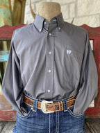 Men's Solid Grey Cinch Long Sleeve Stock- 1104238 - BLAIR'S Western Wear located in Marble Falls TX