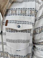Men's Cinch Natural and Brown Printed Zip Shacket