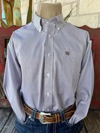 Men's Cinch Striped Button Down Long Sleeve Shirt