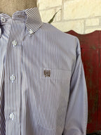 Men's Cinch Striped Button Down Long Sleeve Shirt