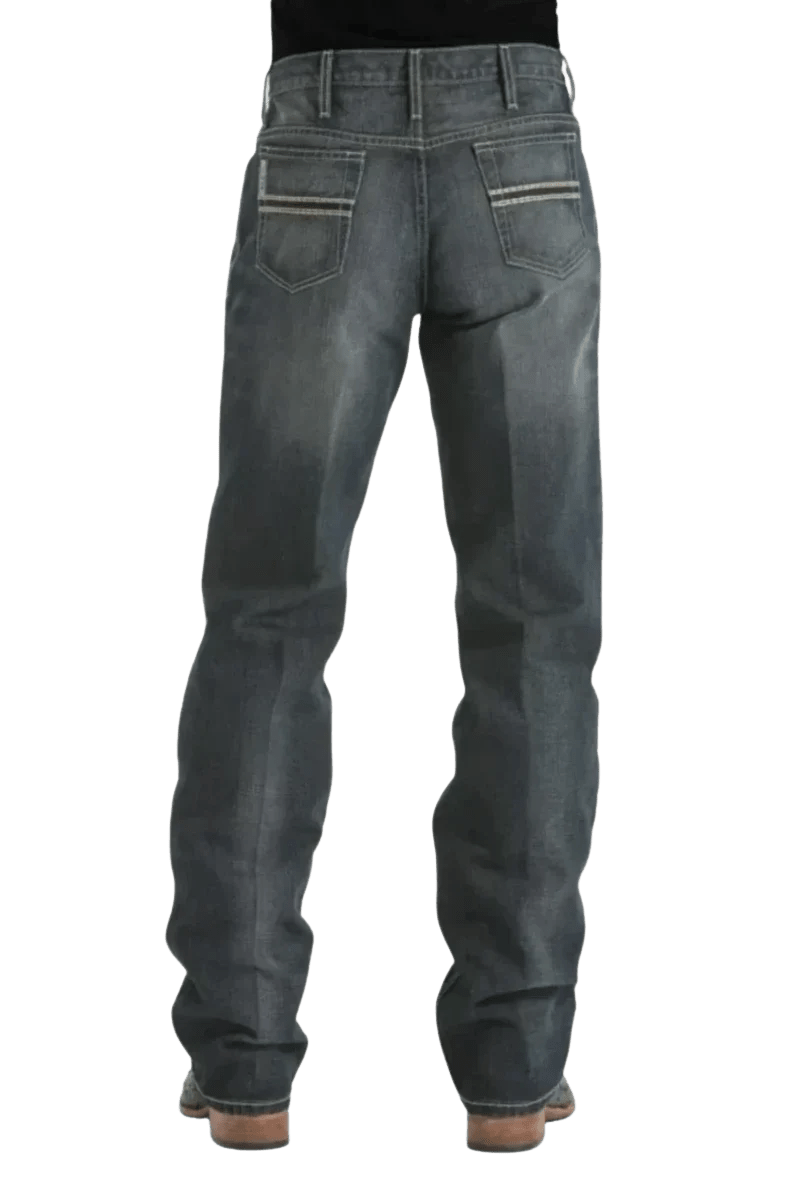 Men's relaxed fit straight-leg jean in dark stonewash 100% cotton denim — Blair's Western Wear Marble Falls TX