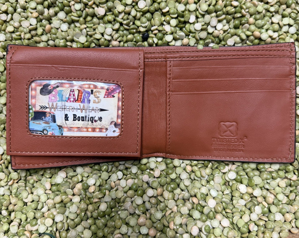 Men's Cognac Floral Tooled Leather Bifold Wallet