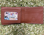 Men's Cognac Floral Tooled Leather Bifold Wallet