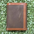 2 Tone Brown Men's Leather Trifold Wallet W338