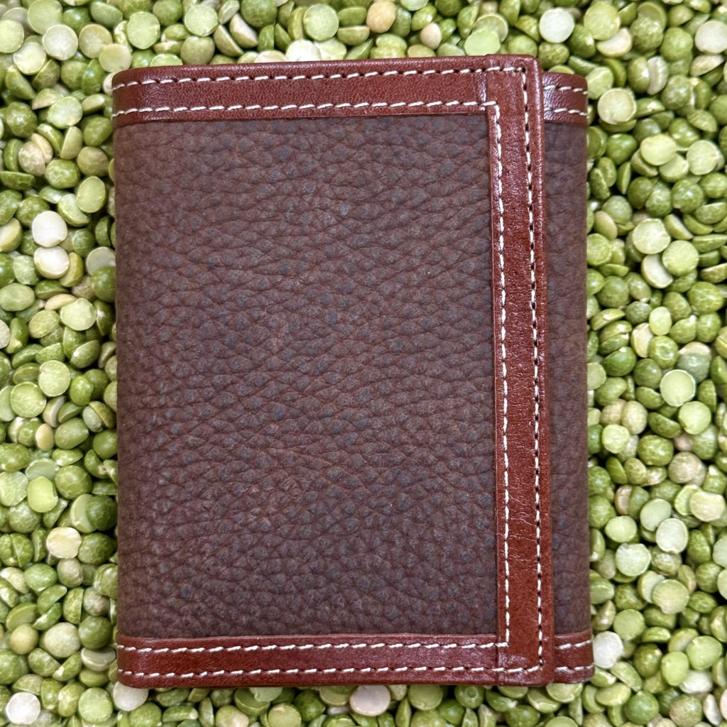 Chocolate & Brown Men's Leather Trifold Wallet W335