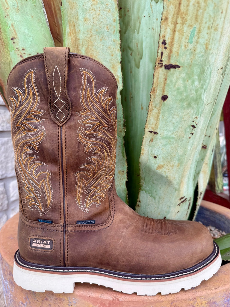 Men's Composite Toe Distressed Leather Western Work Boot