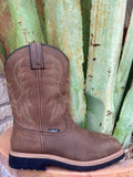 Men's Laforst Composite Toe Waterproof Work Boot in Brown, with safety toe cap and slip-resistant outsole - 9456-26G. Available at Blair's Western Wear, Marble Falls, TX.