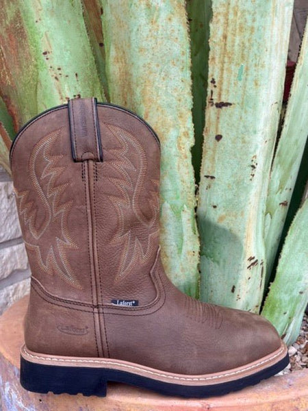 Men's Laforst Composite Toe Waterproof Work Boot in Brown, with safety toe cap and slip-resistant outsole - 9456-26G. Available at Blair's Western Wear, Marble Falls, TX.