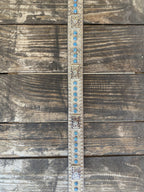 Men's Leather Belt With Inlayed Cowhide, Basket Weave Tooled Leather Overlay, Stud and Jewel Detailing, & Silver Conchos - N2442148 - Blair's Western Wear Marble Falls, TX