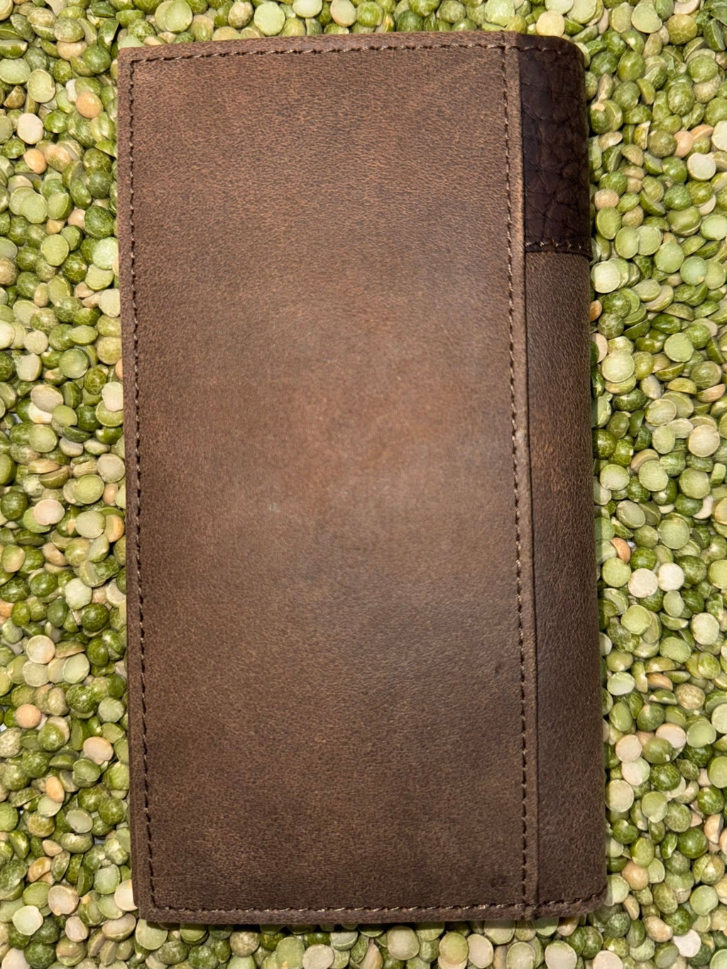 Men's Dark Chocolate Embroidered Concho Checkbook Wallet