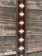Men's Western Brown Tool Leather Belt with Diamond Conchos - 1605 - Blair's Western Wear Marble Falls, TX