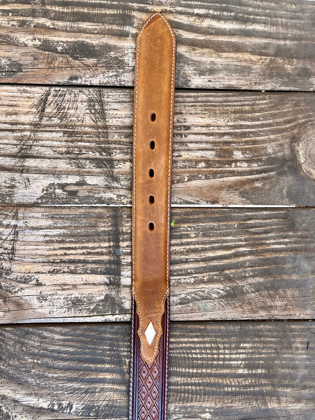 Men's Diamond Tooled Leather Belt
