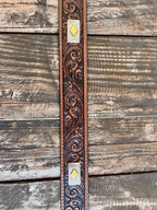 Men's Diamond Tooled Leather Belt