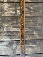 Men's Belt - C42655 - Brown Tooled & Studded - Blair's Western Wear - Marble Falls, TX