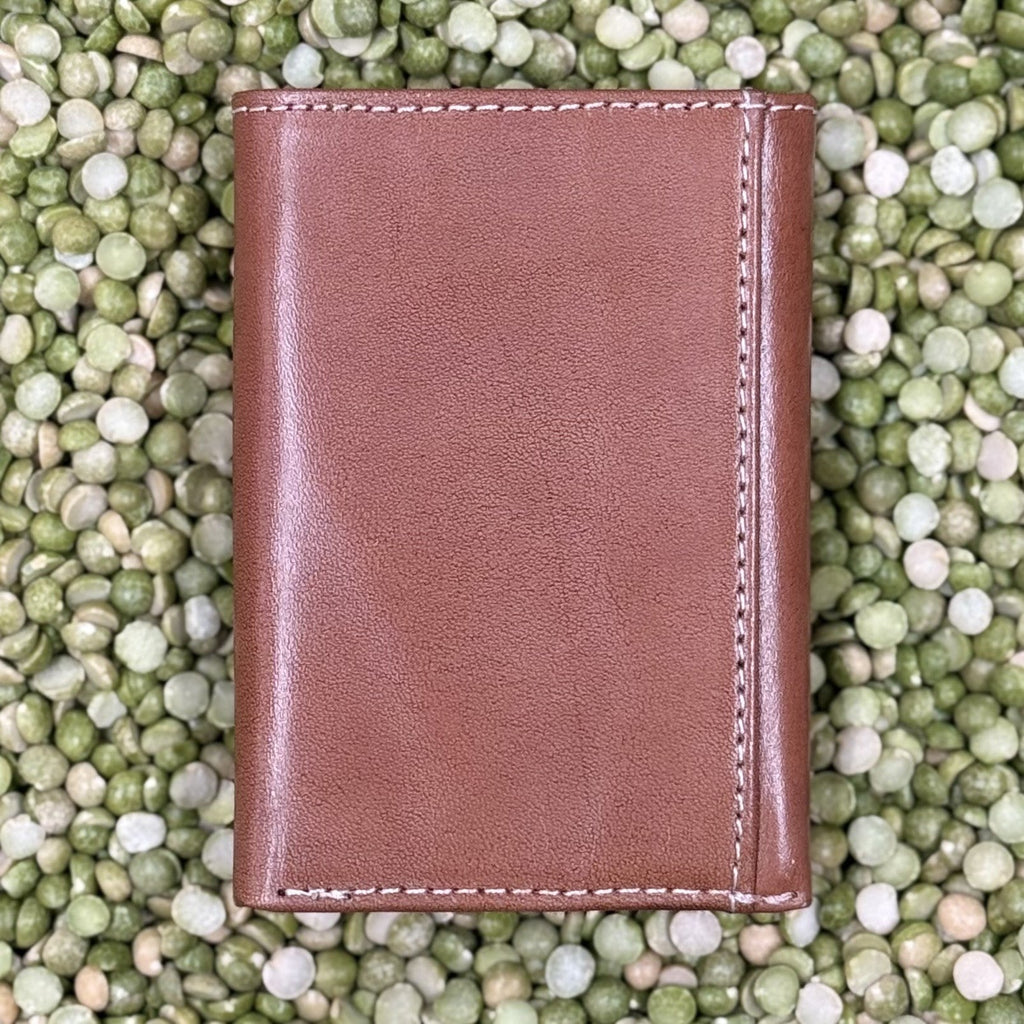 Men's Floral Tooled Leather Trifold Wallet