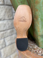 Resistol Antique Saddle and Tan Full Quill Leather Squared Toe Boot -  (RB0103032SS) - BLAIR'S Western Wear located in Marble Falls TX. 