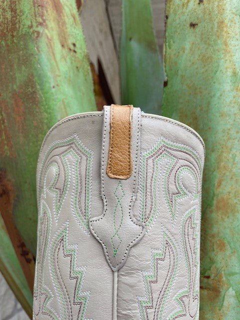 Resistol Antique Saddle and Tan Full Quill Leather Squared Toe Boot -  (RB0103032SS) - BLAIR'S Western Wear located in Marble Falls TX. 