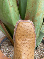 Resistol Antique Saddle and Tan Full Quill Leather Squared Toe Boot -  (RB0103032SS) - BLAIR'S Western Wear located in Marble Falls TX. 