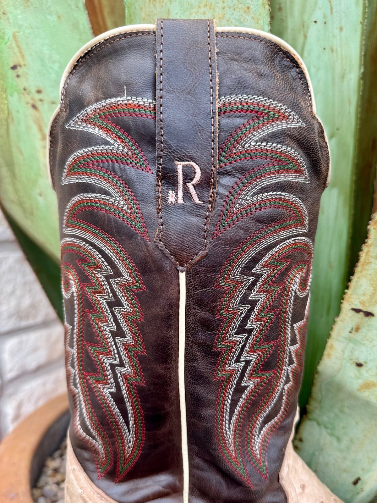 Men's Full Quill Ostrich Square Toe Roper Boot