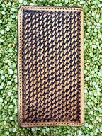 Men's Gator Print Floral Tooled Leather Checkbook Wallet