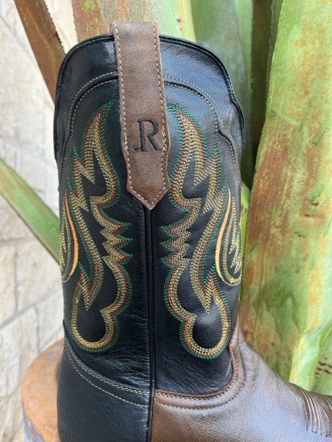 Men's Goat Leather Wide Square Toe Western Boot