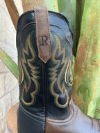 Men's Goat Leather Wide Square Toe Western Boot