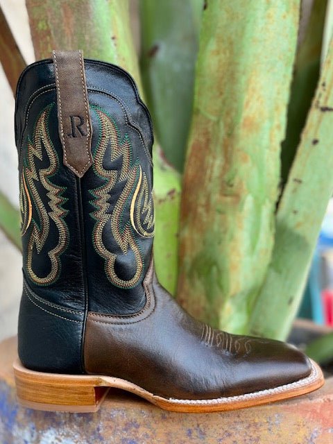 Men's Goat Leather Wide Square Toe Western Boot