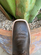 Men's Goat Leather Wide Square Toe Western Boot