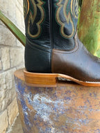 Men's Goat Leather Wide Square Toe Western Boot