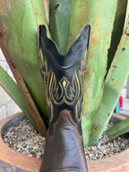 Men's Goat Leather Wide Square Toe Western Boot